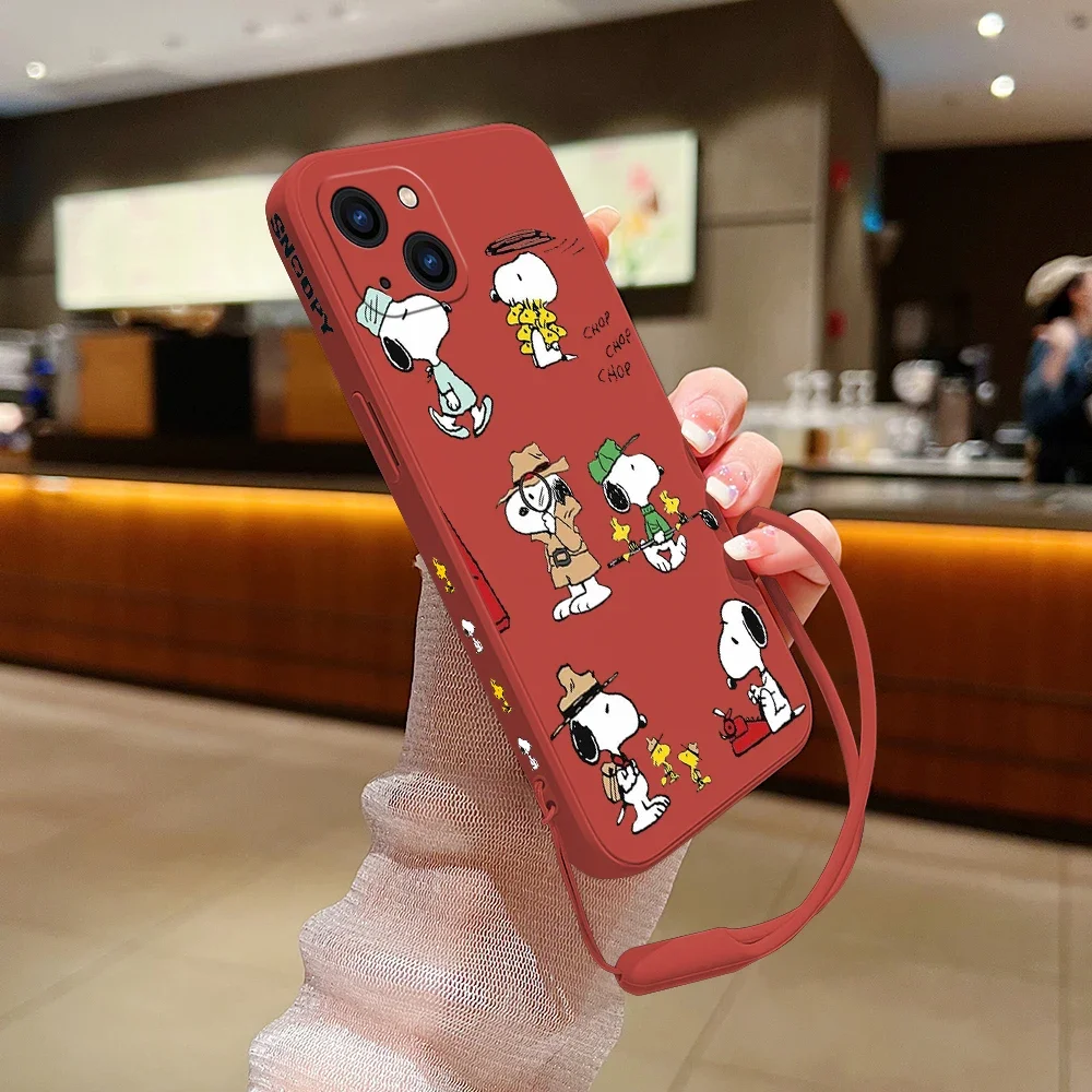 thumbnail image 1 of Funda de silicona con dibujos animados para iPhone, carcasa con correa de mano, para modelos 15, 14, 13, 12, 11 Pro Max, Mini, X, XR, XS MAX, SE20, 8, 7 Plus, 1 of 5