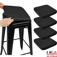 Modern Faux Leather Magnetic Bar Stool Cushions 4 Pack Square Chair Pads Comfortable Soft Stackable Bistro Dining Use 1