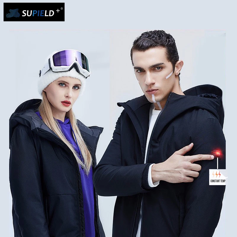 

100% Original Supield Goose Down Jacket Smart Winter Temperature Controlled Heating Slim Thicken Washable Men Women Warm