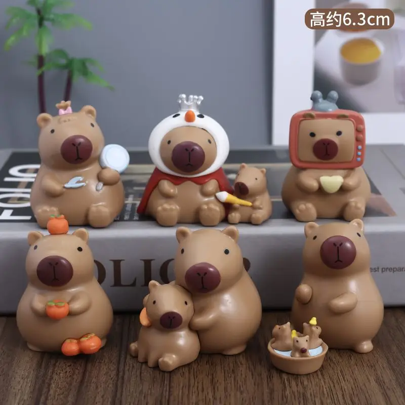 Capybara-Kuchenaufsatz, niedliche Tierfigur, Capybara-Kuchendekorationen für Capybara, Babyparty, Geburtstagsfeier, Dekorationen, Zubehör – Detail 15