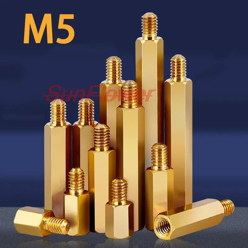 

5 ~ 10 шт. M5xL + 7 Шестигранная латунь штекер гнездо стойка крепление PCB резьба Шестигранная материнская плата разделитель полый столбик Болт Винт