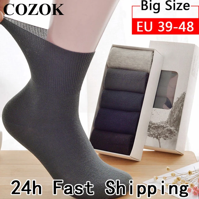 6 Pack Mens Extra Wide Non Binding Diabetic Socks for Poor Circulation