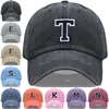 Bicolor Color Letter A-Z Embroidery Washed Cotton Baseball Cap for Men Women Unisex Dad Hat Sun Hat Outdoor Sports Dropshippinp 1
