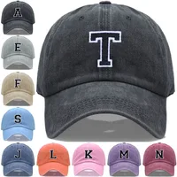 Bicolor Color Letter A-Z Embroidery Washed Cotton Baseball Cap for Men Women Unisex Dad Hat Sun Hat Outdoor Sports Dropshippinp 1