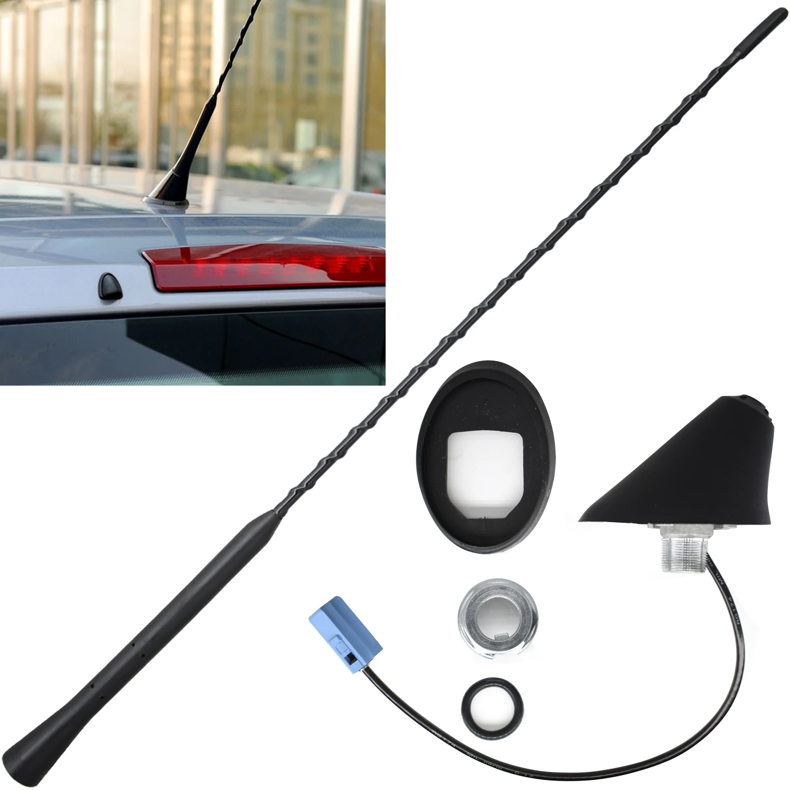 Varilla de techo de coche, antena aérea, junta de Base de goma, sello para Vauxhall Opel Astra Corsa Zafira Meriva, accesorios de repuesto, estilo