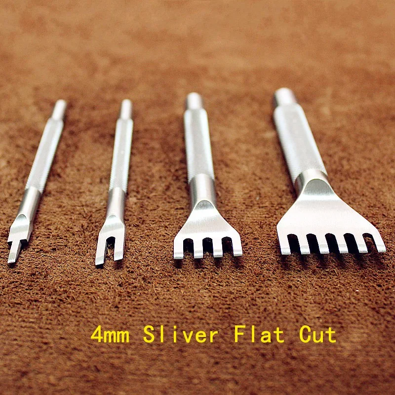 8 style 3mm 4mm Silver Black Gold Retor 4Pcs Hole Leather Tool Punches Stitching Punch Tool Prong Leather Craft Tools