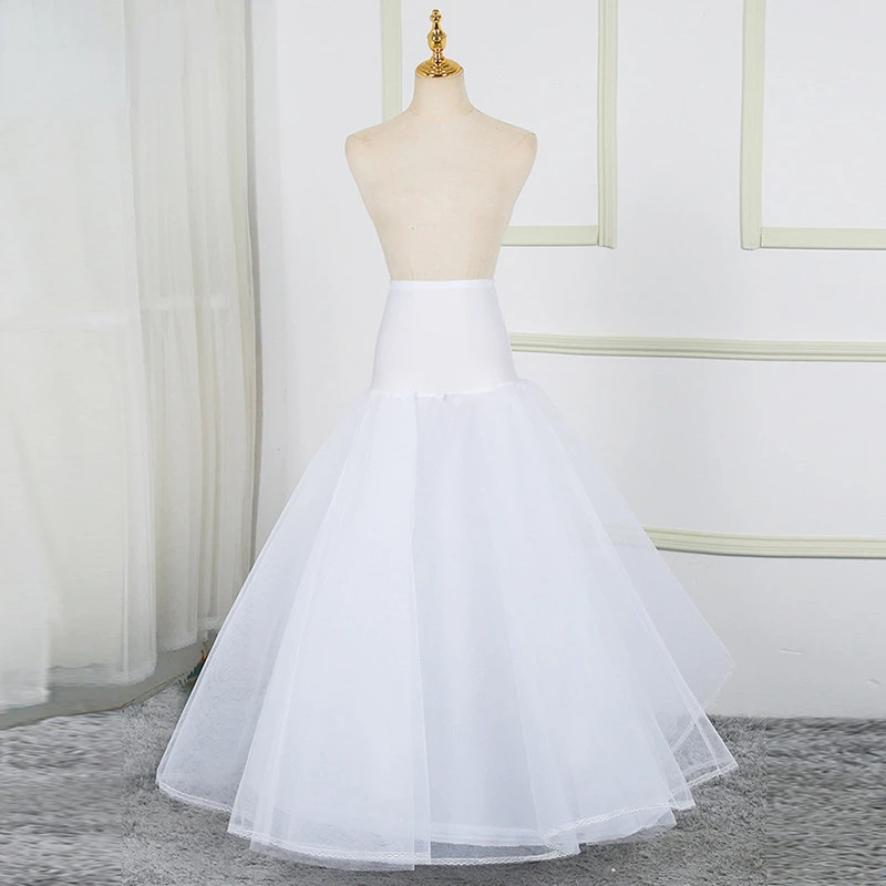 A-line Skirt A Steel Ring Two Layers of Yarn Waist Lace Design Ball Gown Underskirt Wedding Dress Petticoat and Ground Petticoat