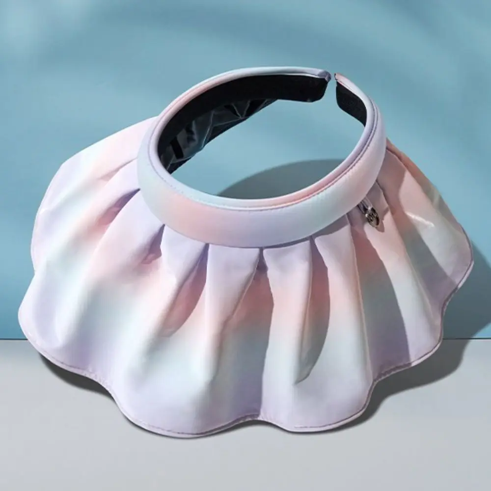 Sports Sun Hat Breathable Flower Visor Cap Big Brim Sweet Empty Top Hat Korean Style UV Protection Women Sunhat Summer