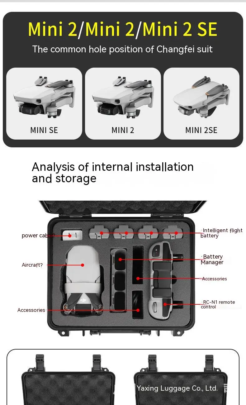 Description Picture 3 of itemFor DJI Mavic Mini 2 SE Suitcase Mini 2 Drone Protective Case Mini 2 Storage Case Camera Drone Accessories