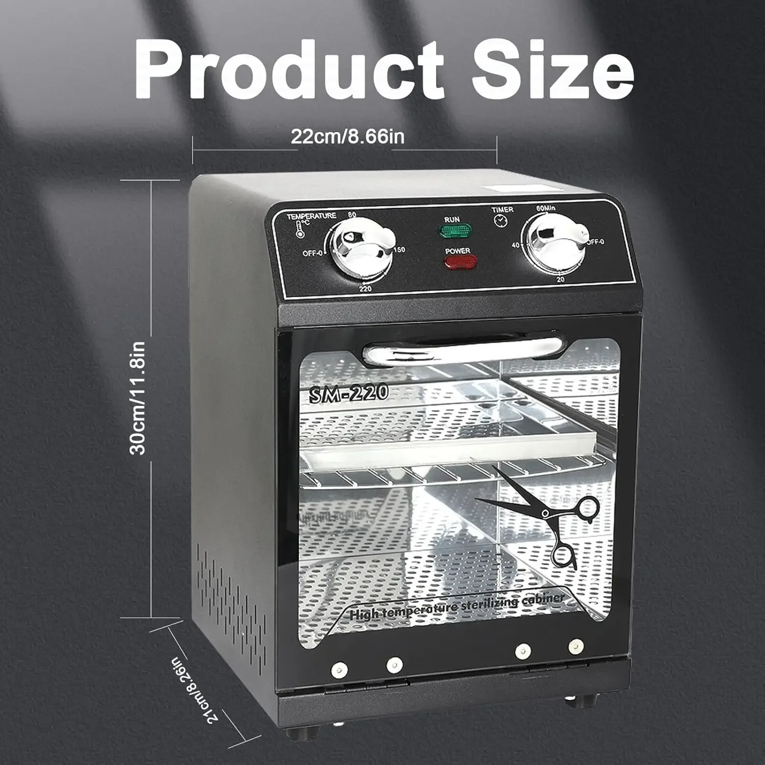 Sterilizer Nail Tool Cleaning Machine Large Capacity Timer 8L Multifunctional High Temperature Dry Box Stainless Steel For Home