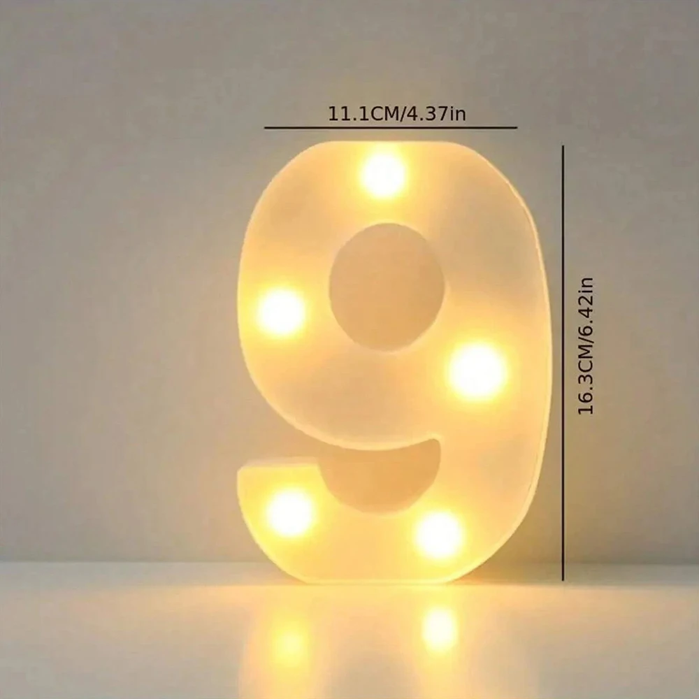Illuminated LED Marquee Numbers - Battery Operated Decorative Lights for Events and Home Decor
