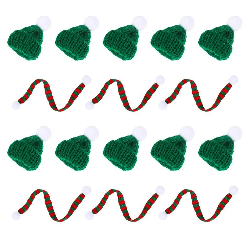 20pcs Christmas Bottle Covers Mini Santa Costume Costume Red Top Santa Mini Christmas