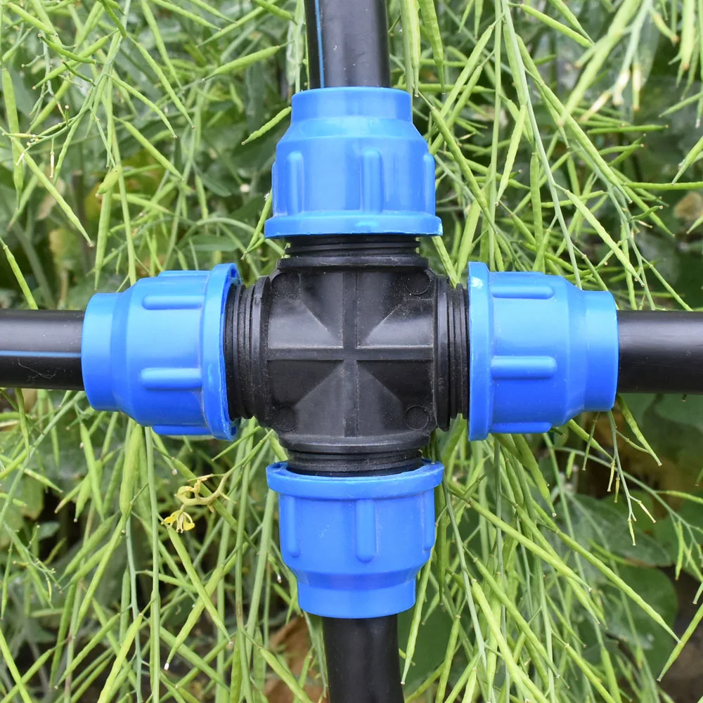 Water pipe connector 20/25/32/40/50/63mm PVC PE tube tap tee water splitter 1/2 3/4 1" 1.25" 1.5" 2" tee pipe ball valve T-shaped 1pcs