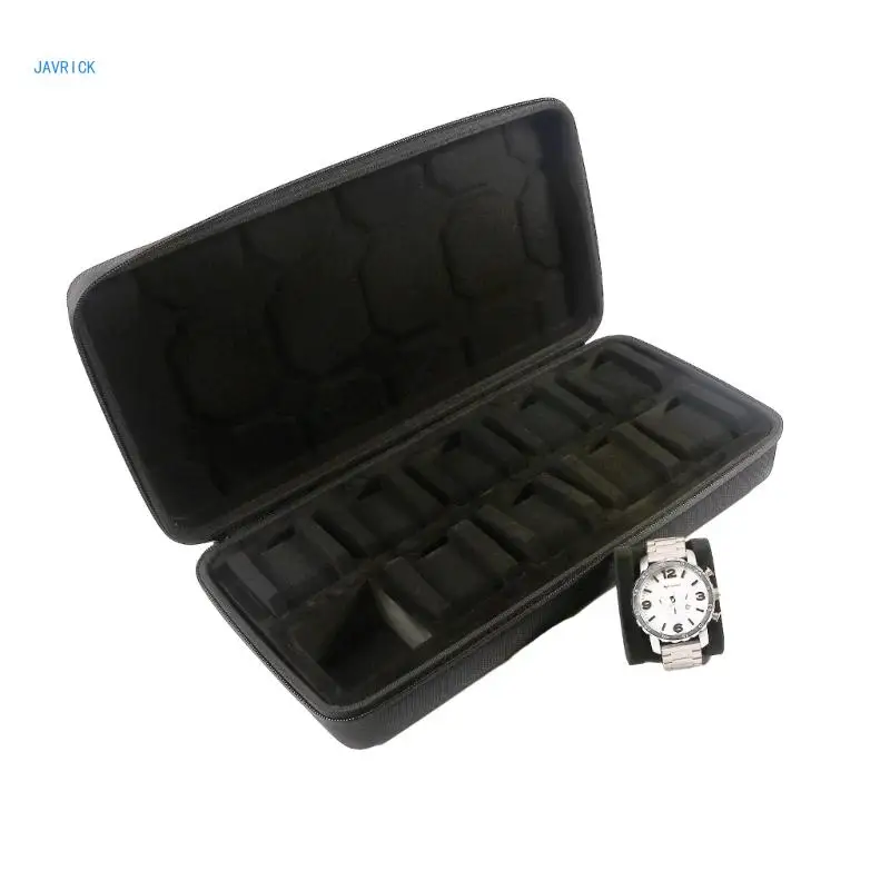 10 Slots Watch Box Men Watch Display Storage Cases for Wristwatches Hard EVA Shockproof Holder Father Day Gift