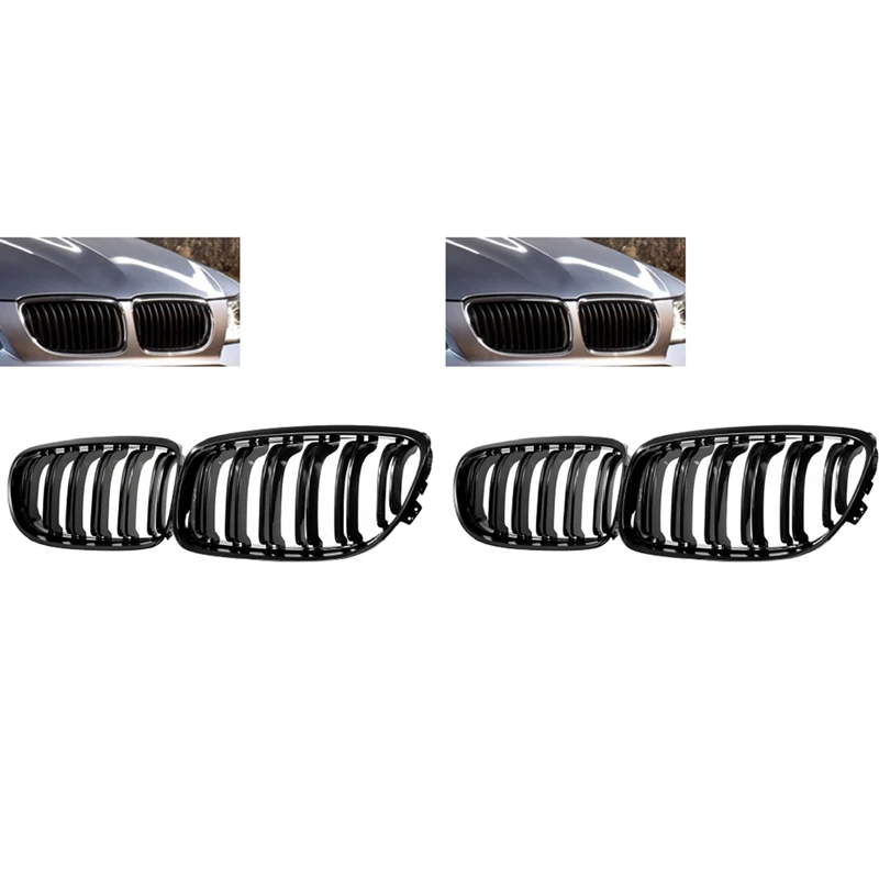 

Автомобильная передняя решетка 2 пары, глянцевая черная решетка на входе для BMW E90 LCI 3-Series Sedan/Wagon 2009 - 2011