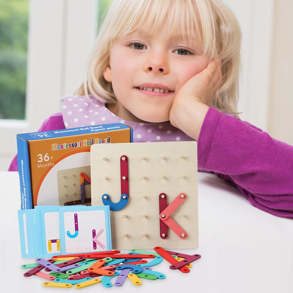 ColorfulNailBoardJigsawPuzzleCognitiveDevelopmentKidsCreative