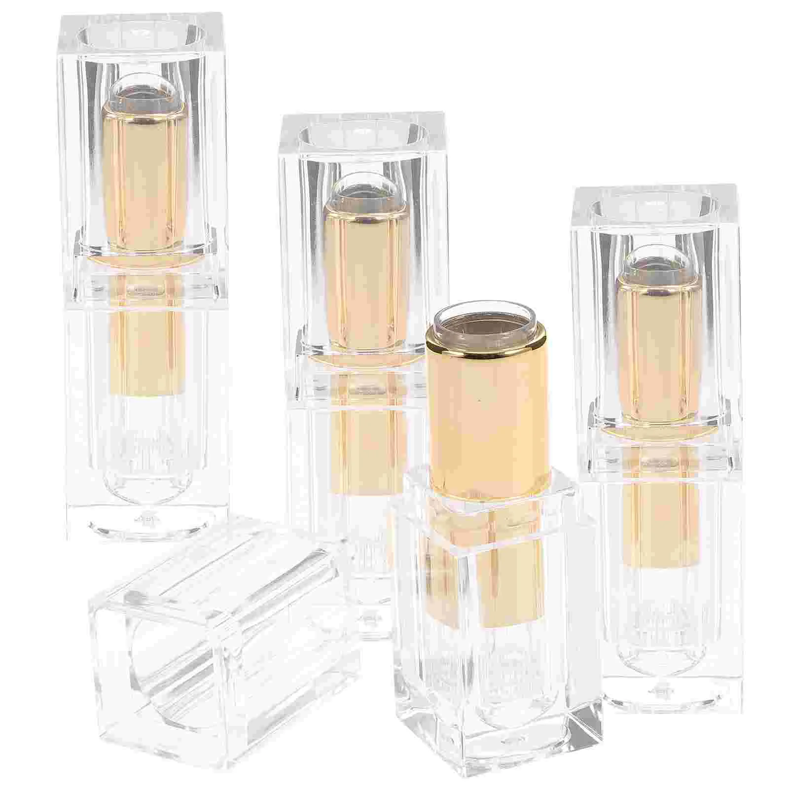 

4 Pcs Lipstick Empty Tube Balm Container Bevel Small Plastic Refillable Storage Containers Eyelash Cream Tubes DIY