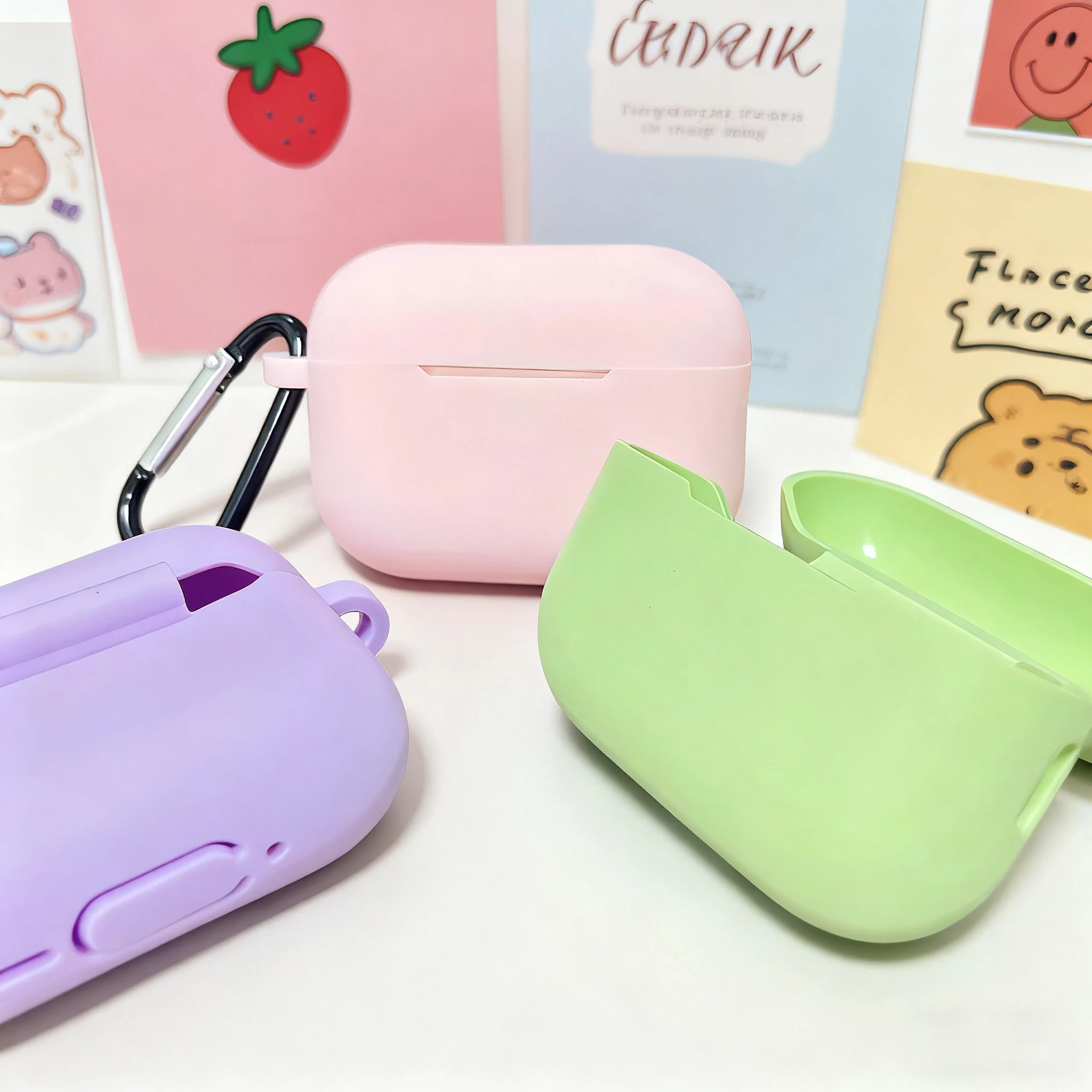 Soft Silicone Airpods Pro 3 Case with Keychain Cleaner Kit