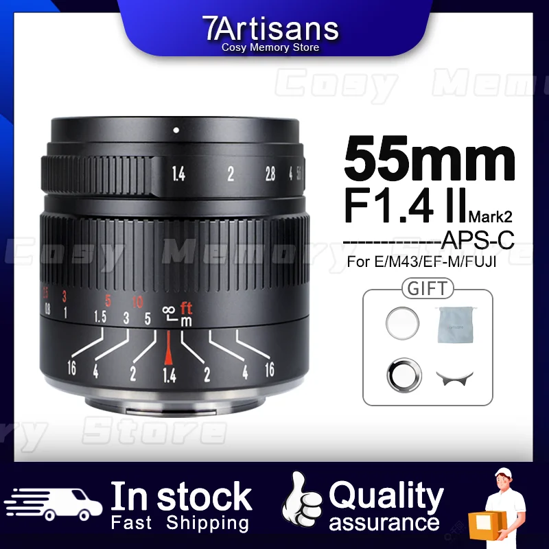 7 Artigiani 55Mm F1.4 Ii Obiettivo Principale Ad Ampia Apertura Per Sony E A6600 Canon Ef-M Canon Rf Fuji Xf Micro 4/3 Nikon Z Mount