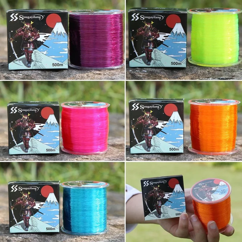 Ligne de pêche Sougayilang 500m nylon fluorocarbone 7-38lb super résistante pour mer