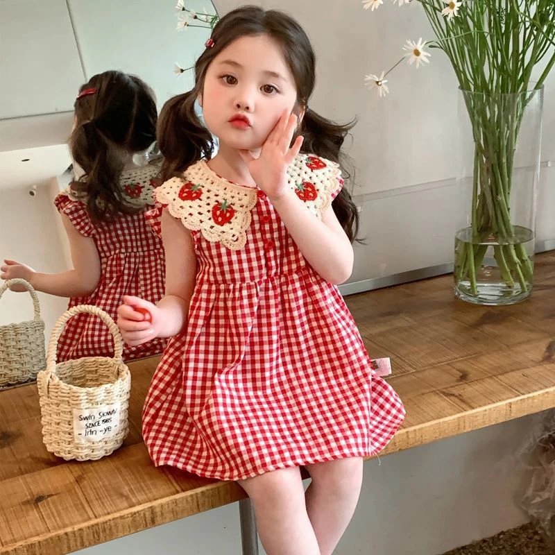 51166-d3fd29.jpg Girls Plaid Dress (Vintage Collar Design)