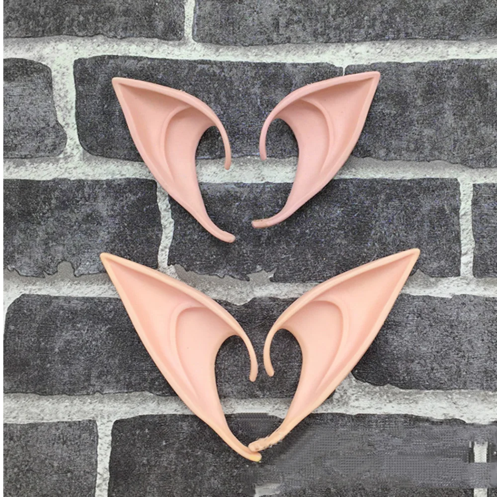 Anime Cosplay Props 1 Pair Elf Ears Pointed Soft For Halloween Christmas Party Mask Photo Toys
