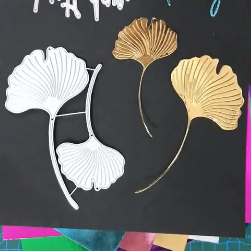 

Ginkgo рамка с листьями металлические Вырубные штампы трафарет фон вырезанные детали Рождественская свадебная открытка сделай сам