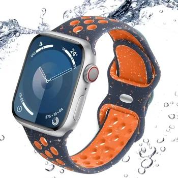 Atmungsaktives Sportarmband für Apple Watch, passend für Modelle 44mm, 49mm, 45mm, 40mm, 41mm, 38mm, 42mm (Correa), kompatibel mit Serie 8, SE, 7, 6, 5, 9 und Ultra.