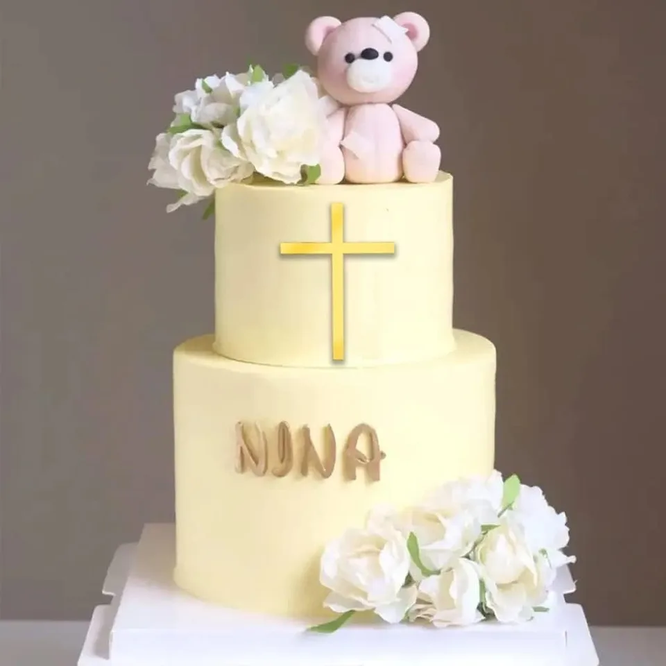 JeVenis Croix Gâteau Décoration Ange Gâteau Party Favors Baptême Fête Fournitures Baptême Fête Décoration