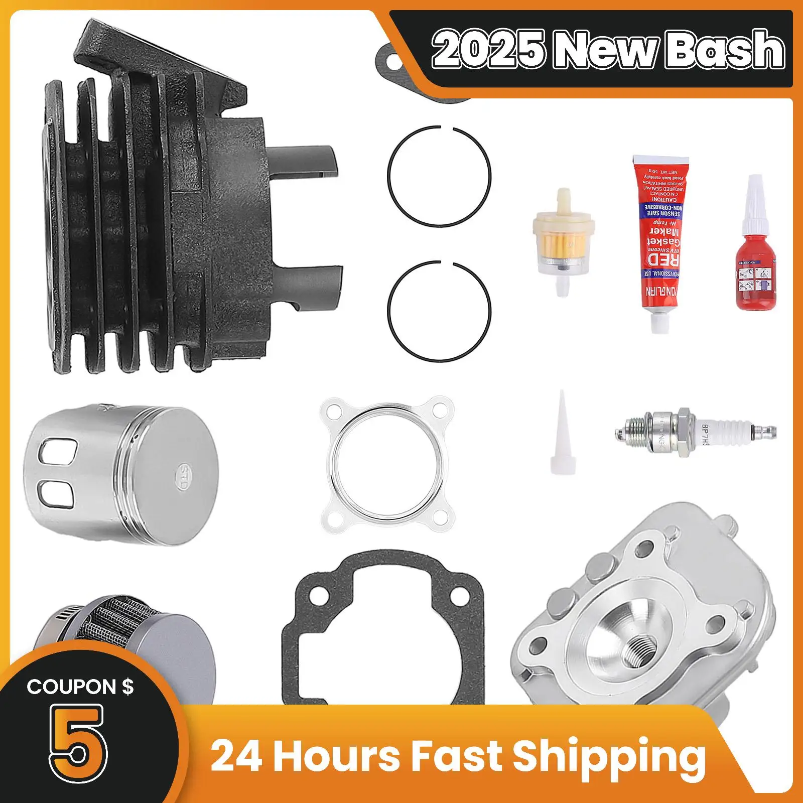 Big Bore Cylinder Kit With Head 47,6 Mm, 70 Cc, Pin 10 Mm Domed Head Piston P3024 - Foto 8