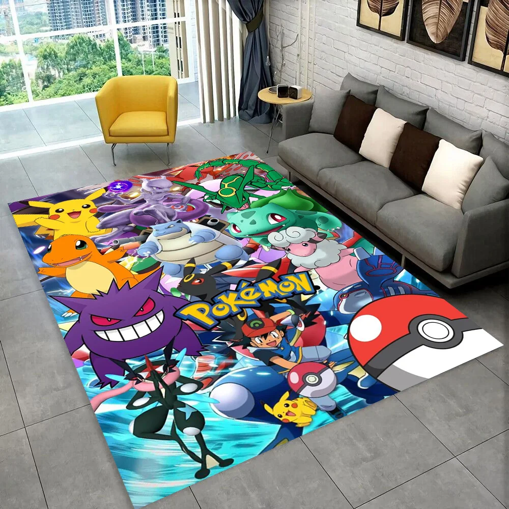 Pokemon Pikachu Cartoon Gift Carpet Rug Bedroom Living Room Home Sofa Decoration Children Game Floor Mat