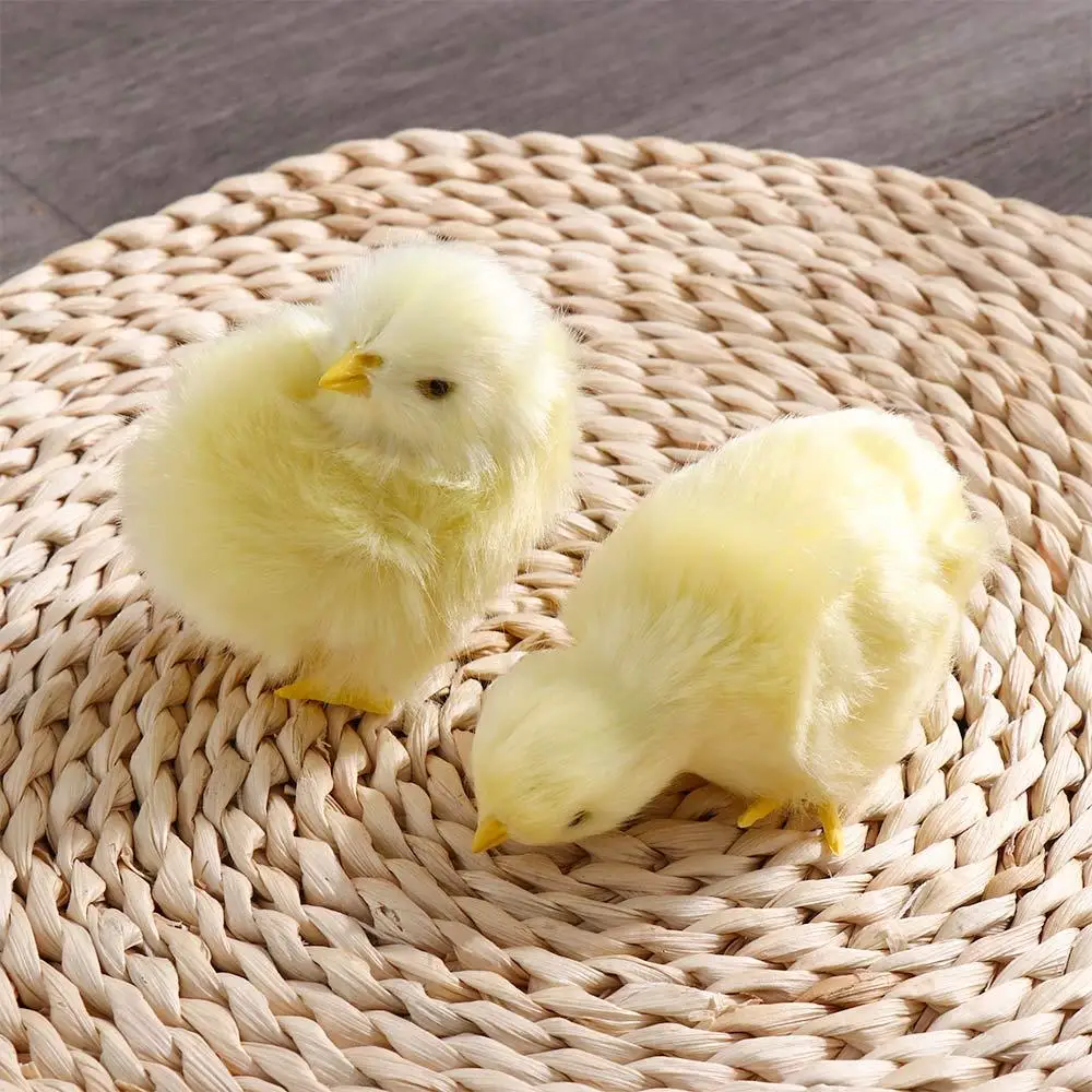 1 Pc Furry Simulation Pulcino Model Display Toy Home Desk Cute Animal Decoration Kids Story Telling Puntelli Didattici