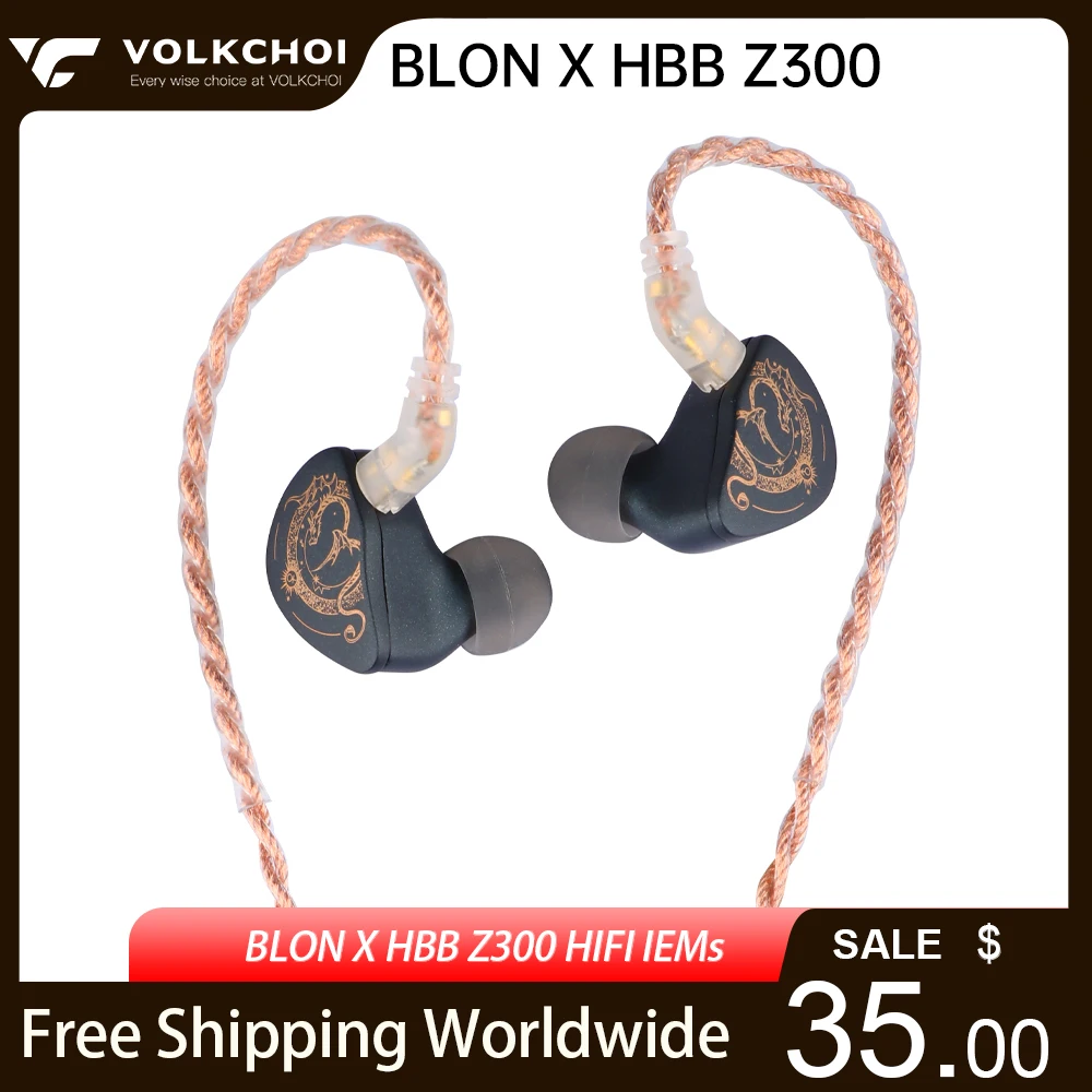 

BLON x HBB Z300 HiFi Earphones 10mm Silicone Diaphragm In Ear Headset Detachable 4-Core Copper Cable Wired Headphones Earbuds