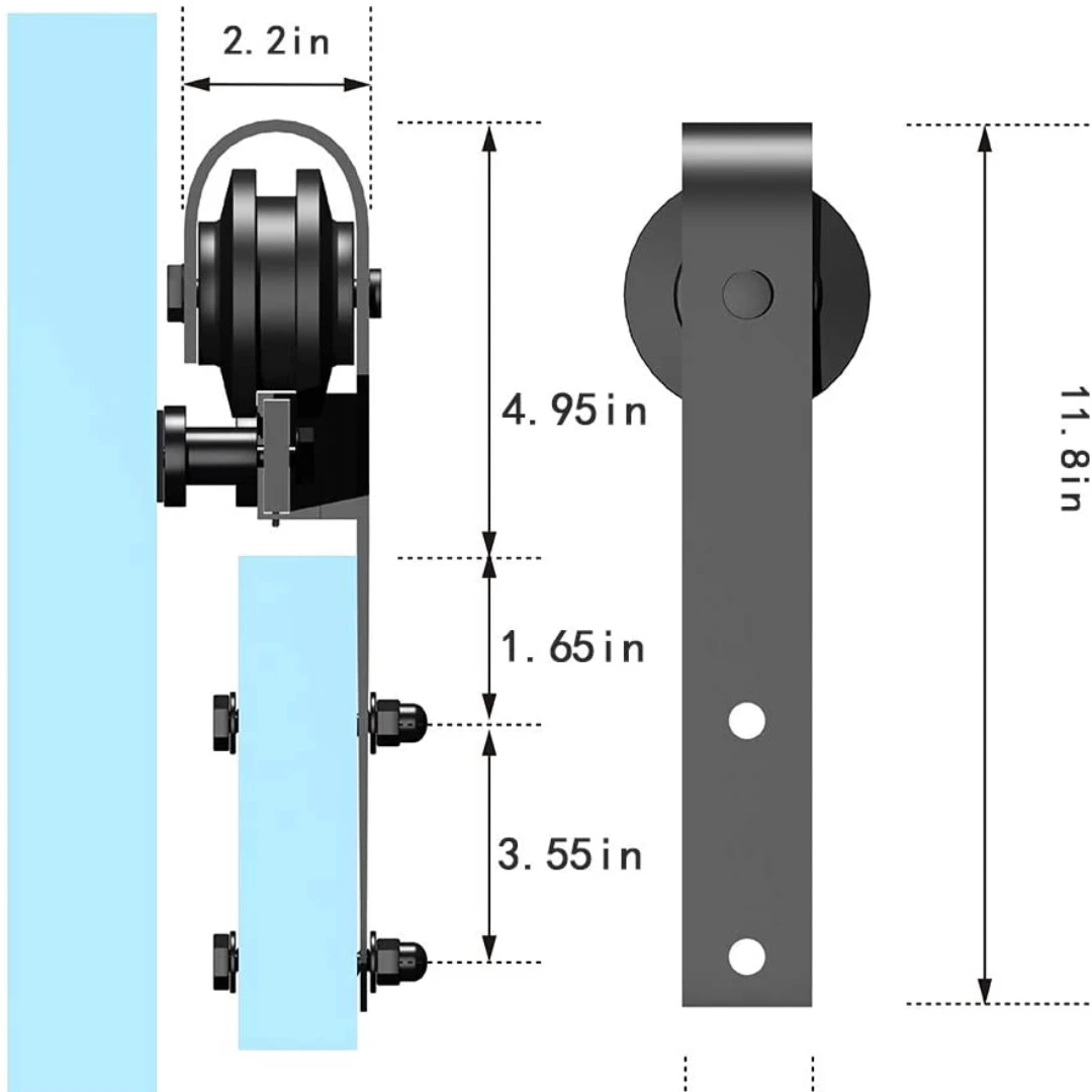 Sliding Barn Door Guide 6/6.6ft Sliding Barn Door Hardware Kit Mechanism Antique Upgraded Version Carbon Steel Fit 45"-48" Panel Interior Doors