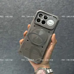 360 - Degree Rotating Bracket with Fall Protection TPU Soft Back Cover - Poco F8 ultra (GRAY)