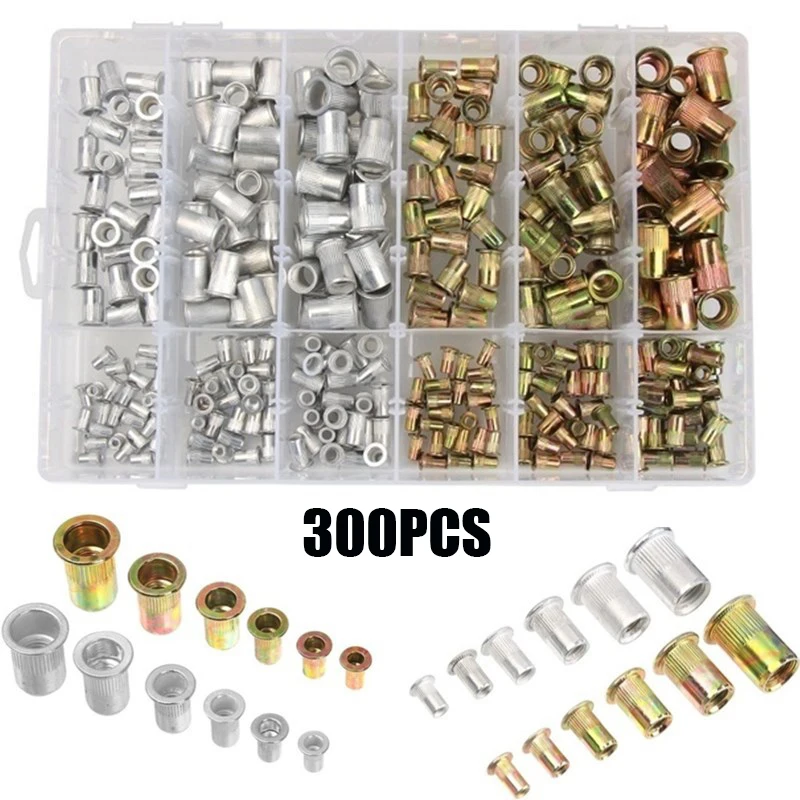 Rebite Nuts Gun Kit Mandril, Rivetgun, parafuso pisca-pisca, Rivnut Repair Set, M3, M4, M5, M6, M8, 150 pcs, 300pcs