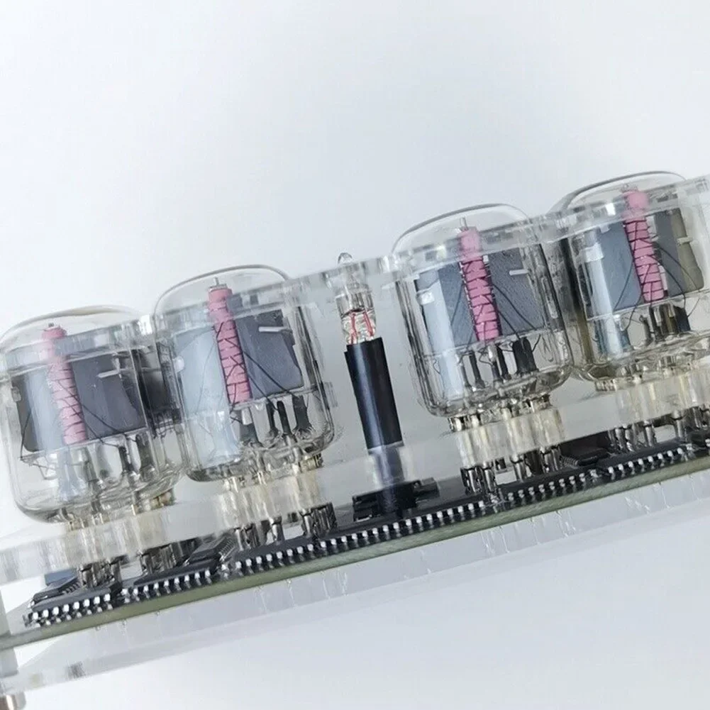 1PC Nixie Tube Clock IN12 Glow Tube Nixie Clock Fluorescent 225 Colors Light Display Time Date With Power Cord 2