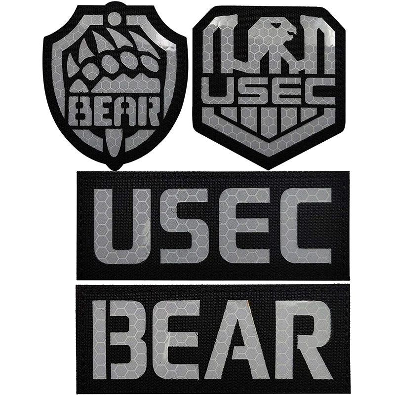Russia Letter Usec Bear Logo Embroidery Reflective Glow In The Dark