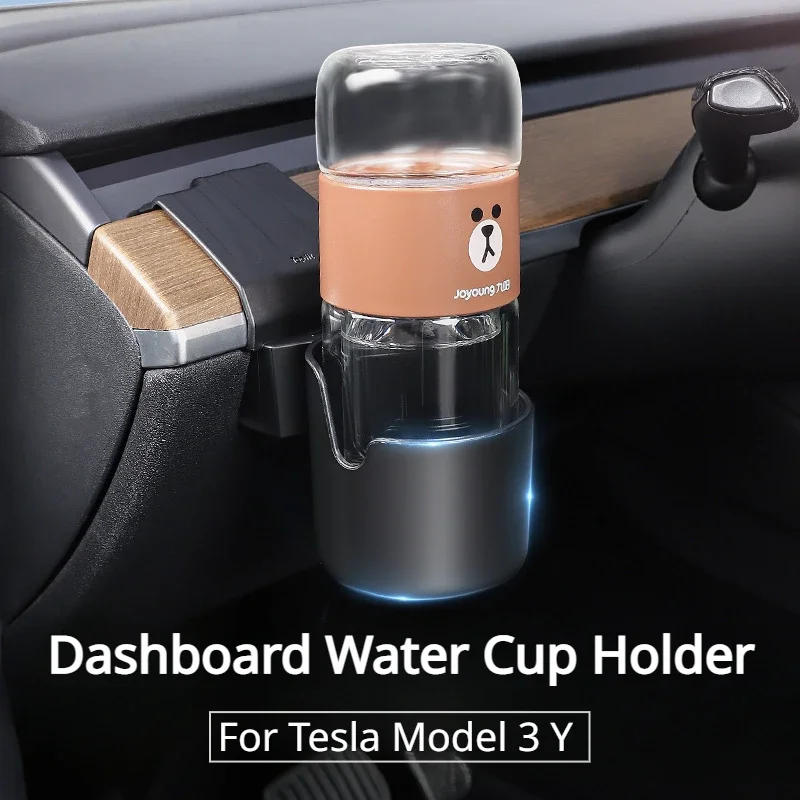 

Держатель для стакана воды на приборную панель Tesla Model 3 Y, центральное управление, держатель телефона, органайзер, левый ящик для хранения, аксессуары для салона автомобиля