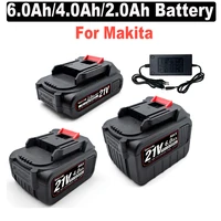 6.0Ah 4.0Ah 2.0Ah Rechargeable Lithium Battery For Makita For Cordless Car Polisher Water Gun Angle Grinder Power Tool Batteries 1