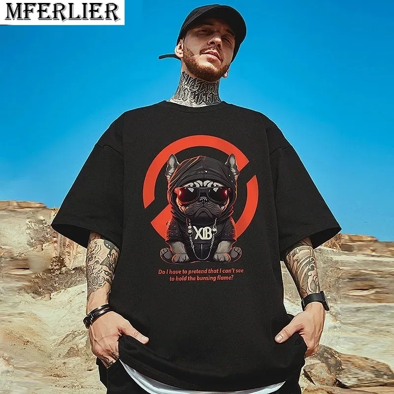 

summer men funny tshirt short sleeve cotton tshirt cartoon print dog plus size 5XL 64 tees tops