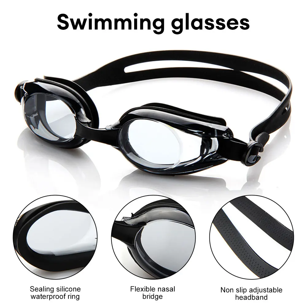 

Профессиональные плавательные очки для близорукости, противотуманные плавательные очки с УФ-защитой для мужчин и женщин, силиконовые водонепроницаемые спортивные очки для плавания с диоптриями