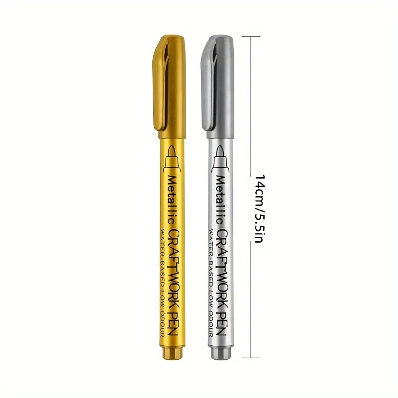 4Pcs DIY Metal Waterproof Permanent Paint Marker PensbGold Silver Craftwork Resin Mold Pen Art painting Supplies 3