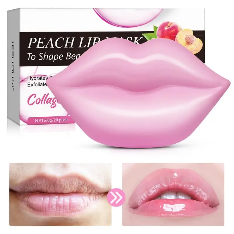 

Lip Patch 20PCS Sleeping Lip Pad With Peach Collagen Lip Pads Great For Moisturizing Remove Dead Skin Anti Chapped And Plump