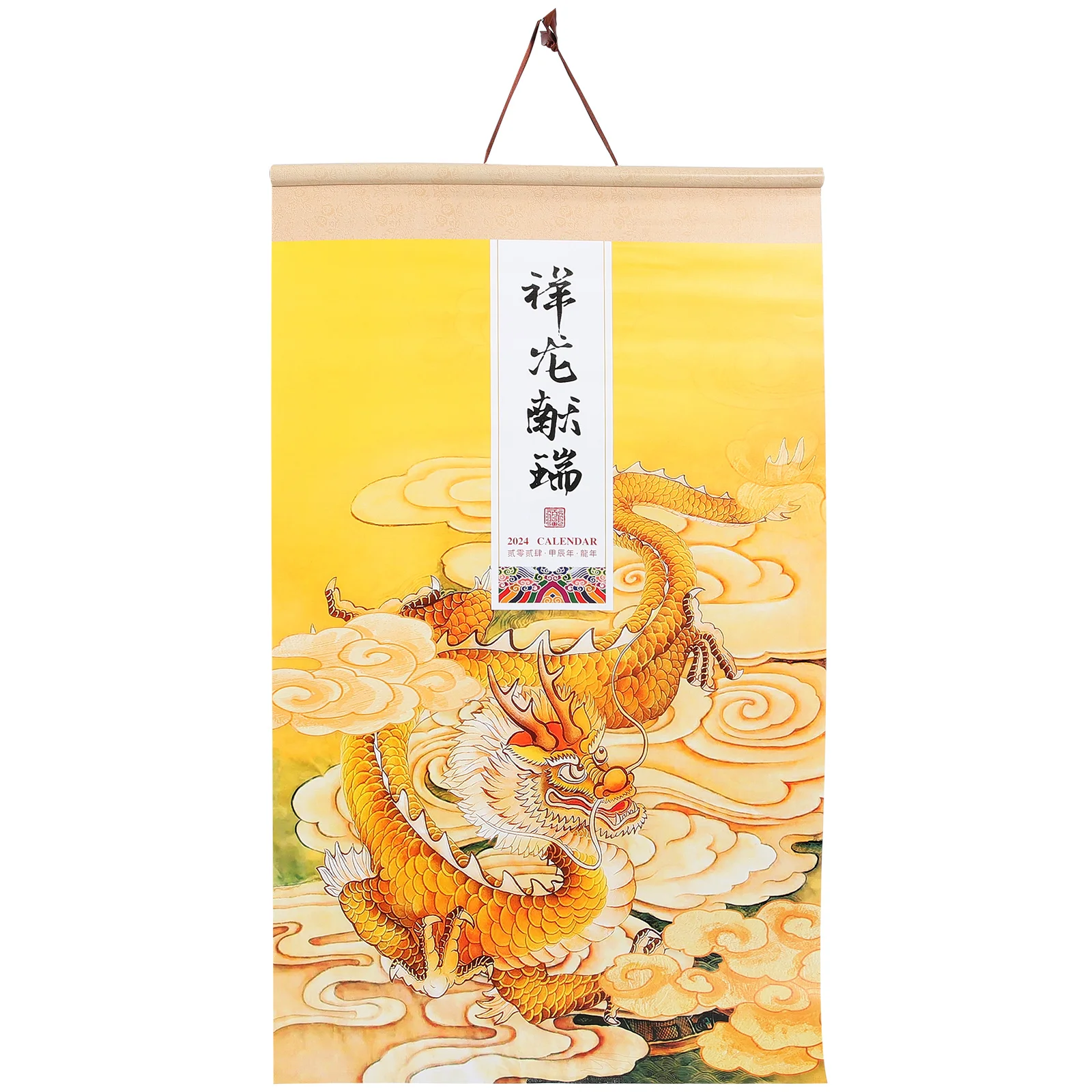 Chinese Hanging Calendar 2024 Year The Dragon Calendar Chinese Wall Scroll Calendar Monthly Lunar Calendar Fengshui Calendar