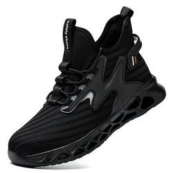 Durable Steel Toe Safety Boots - Comfortable Anti - Puncture Work Sneakers for Men (Black)