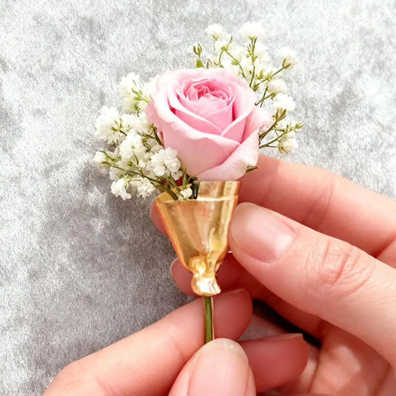 Lot De 4 Porte-corsages Décoratifs Avec épingle - 41mm, Couleur Rose Gold - Pour Mariage, événement