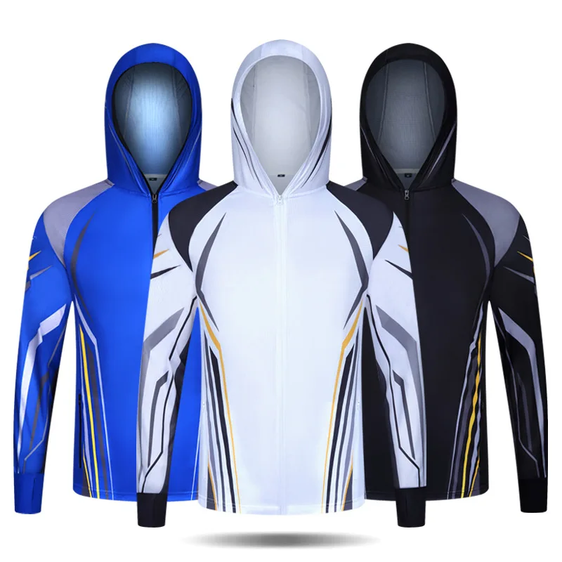 

Professional Fishing Hoodie With Mask Anti-UV Sunscreen Sun Protection Clothes Fishing Shirt Breathable Quick Dry Fishing Jersey