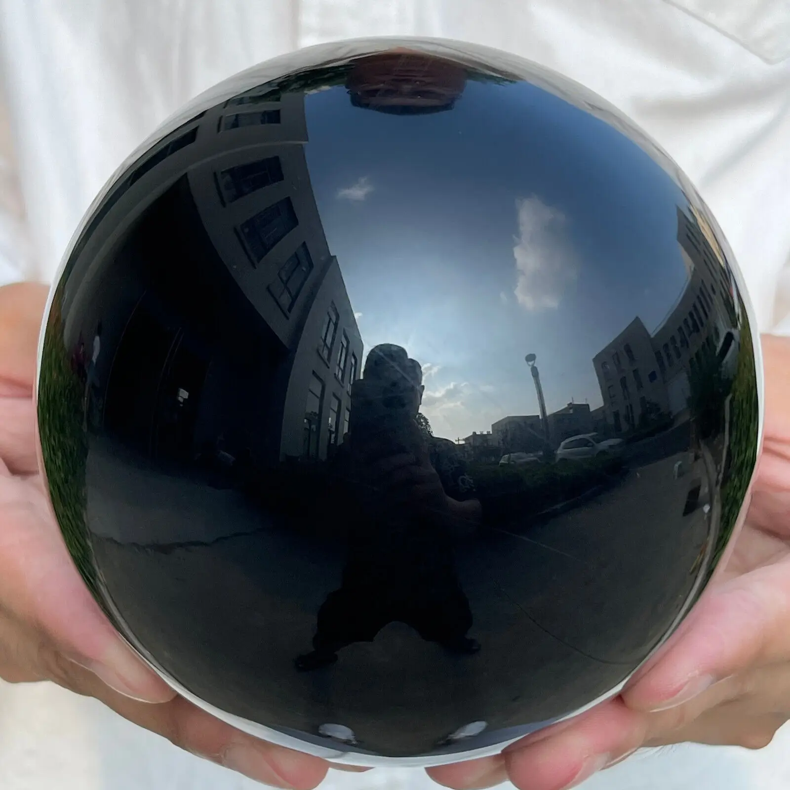 Natural Black Obsidian Sphere Crystal Ball Healing Stone Home Office Table Ornaments Holiday Gifts 2
