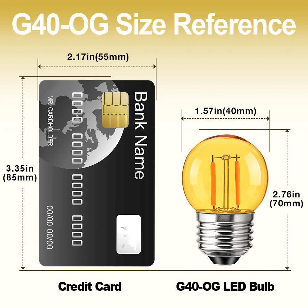 빈티지 LED 글로브 전구, 220V E27 나사 베이스 소켓, 2000K 따뜻한 노란색 장식 에디슨 LED 필라멘트 전구, G40, 15 개